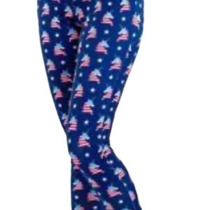 Tipsy Elves Womens American Flag Unicorn Patriotic Leggings Navy Blue Size M NWT